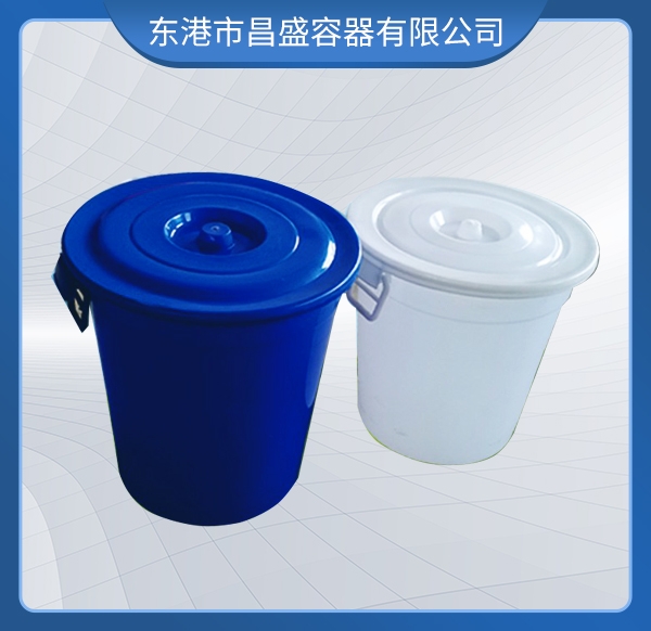 藍  白水桶   塑料提手